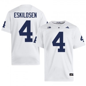 #4 Brett Eskildsen PSU Nittany Lions White Jersey | Authentic Embroidery Men Player Football Gear 16491190