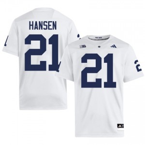 #21 Carson Hansen PSU Nittany Lions White Jersey | Authentic Embroidery Men Player Football Gear 49720404