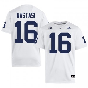 White Donte Nastasi #16 Nittany Lions Jersey | Men High School Football Moisture Wicking Embroidery 57245783