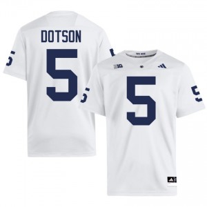 Elite Thread Jahan Dotson #5 Penn State White Jersey | Men University Football Embroidery Fan Gear 74078069