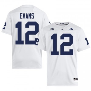 #12 Kase Evans PSU Nittany Lions White Jersey | Alumni Embroidery Men Player Football Gear 62541033