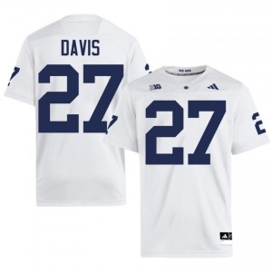 Elite Thread Omarion Davis #27 Penn State White Jersey | Men University Football Embroidery Fan Gear 21194736