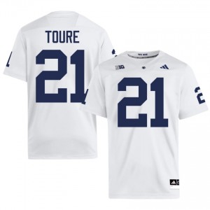 PSU Vaboue Toure #21 White Jersey | Genuine Embroidery NCAA Football Men Apparel 93165561