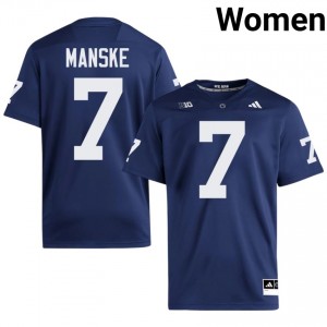 PSU Alex Manske #7 Navy Jersey | Premium Embroidery NCAA Football Women Apparel 30641868