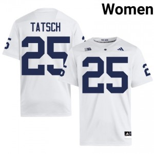 White Alex Tatsch #25 Nittany Lions Jersey | Women High School Football Moisture Wicking Stitch 93068670