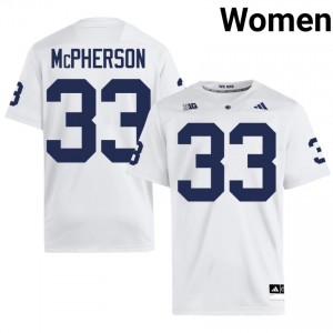 Officially Licensed Alexander McPherson #33 Penn State White Jersey | Women University Football Stitch Fan Gear 89267912