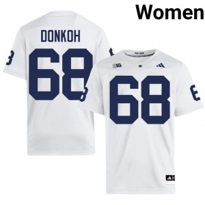 #68 Anthony Donkoh PSU Nittany Lions White Jersey | Authentic Stitch Women Player Football Gear 78051083