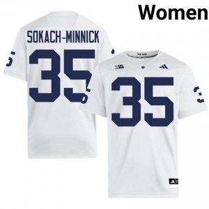 PSU Blaise Sokach-Minnick #35 White Jersey | Pro Cut Stitch NCAA Football Women Apparel 52480013