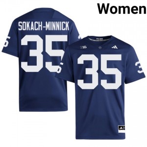 #35 Blaise Sokach-Minnick PSU Nittany Lions Navy Jersey | Classic Embroidery Women Player Football Gear 40898455