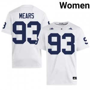 PSU Bobby Mears #93 White Jersey | Pro Cut Stitch NCAA Football Women Apparel 22765083