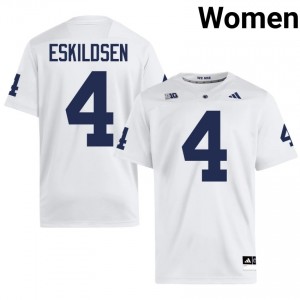 Elite Thread Brett Eskildsen #4 Penn State White Jersey | Women University Football Stitch Fan Gear 82191418
