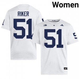 #51 Brock Riker PSU Nittany Lions White Jersey | Authentic Stitch Women Player Football Gear 78491213