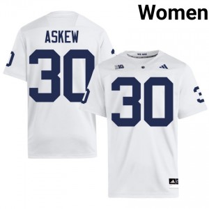 Christian Askew #30 Penn State Nittany Lions Jersey | Iconic White College Football Women Stitch 79428387