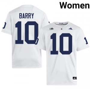 Connor Barry #10 Penn State Nittany Lions Jersey | Iconic White College Football Women Stitch 38909703