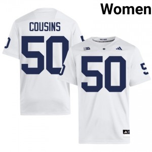 PSU Cooper Cousins #50 White Jersey | Genuine Stitch NCAA Football Women Apparel 55407879