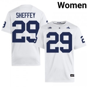 White D'Antae Sheffey #29 Nittany Lions Jersey | Women High School Football Licensed Stitch 73985423