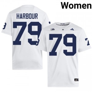 #79 Donnie Harbour PSU Nittany Lions White Jersey | Authentic Stitch Women Player Football Gear 73987073