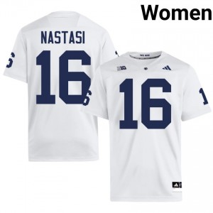 Donte Nastasi #16 Penn State Nittany Lions Jersey | Iconic White College Football Women Stitch 16089266