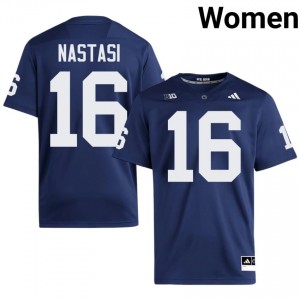 PSU Donte Nastasi #16 Navy Jersey | Essential Embroidery NCAA Football Women Apparel 22224357