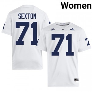 Officially Licensed Garrett Sexton #71 Penn State White Jersey | Women University Football Stitch Fan Gear 40292893