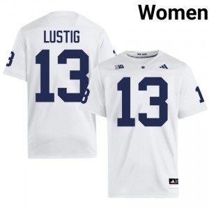 PSU Hank Lustig #13 White Jersey | Pro Cut Stitch NCAA Football Women Apparel 36960271