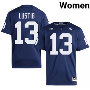 #13 Hank Lustig PSU Nittany Lions Navy Jersey | Classic Embroidery Women Player Football Gear 12875033