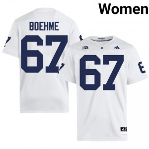 PSU Henry Boehme #67 White Jersey | Genuine Stitch NCAA Football Women Apparel 23338304