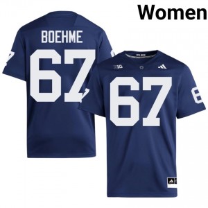 #67 Henry Boehme PSU Nittany Lions Navy Jersey | Elite Embroidery Women Player Football Gear 67429045