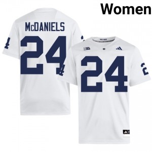 PSU Ibn McDaniels #24 White Jersey | Genuine Stitch NCAA Football Women Apparel 22042165