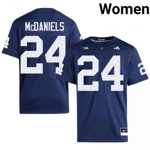 #24 Ibn McDaniels PSU Nittany Lions Navy Jersey | Elite Embroidery Women Player Football Gear 67862952