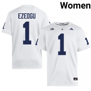 Officially Licensed Ikenna Ezeogu #1 Penn State White Jersey | Women University Football Stitch Fan Gear 76568926