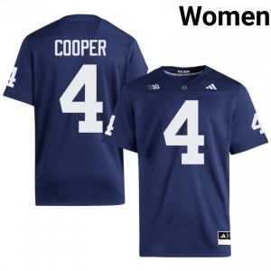 PSU Jeremiah Cooper #4 Navy Jersey | Essential Embroidery NCAA Football Women Apparel 60240489