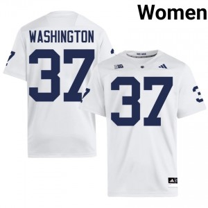 Jeremy Washington #37 Penn State Nittany Lions Jersey | Iconic White College Football Women Stitch 93347179