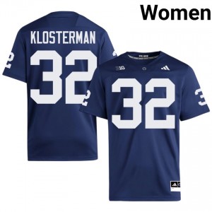 Durable John Klosterman #32 Penn State Navy Jersey | Women University Football Embroidery Fan Gear 77929882