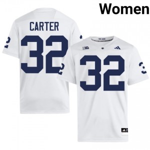 White Ki-Jana Carter #32 Nittany Lions Jersey | Women High School Football Licensed Stitch 76685870