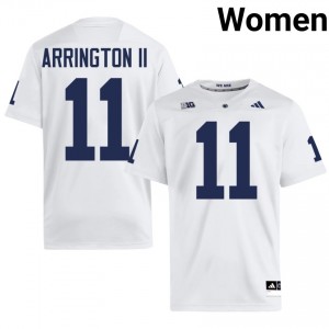 PSU LaVar Arrington II #11 White Jersey | Genuine Stitch NCAA Football Women Apparel 47966859