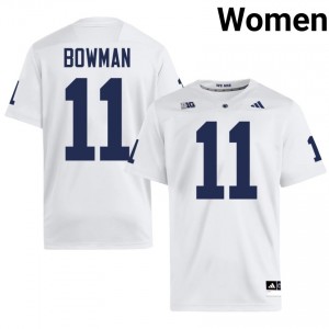 White NaVorro Bowman #11 Nittany Lions Jersey | Women High School Football Moisture Wicking Stitch 66346498