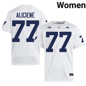 Owen Aliciene #77 Penn State Nittany Lions Jersey | Iconic White College Football Women Stitch 36359829