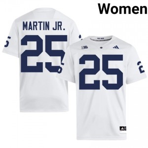#25 Quinton Martin Jr. PSU Nittany Lions White Jersey | Authentic Stitch Women Player Football Gear 24004964