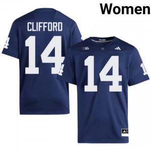 PSU Sean Clifford #14 Navy Jersey | Essential Embroidery NCAA Football Women Apparel 20131568