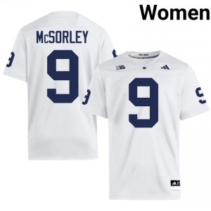 White Trace McSorley #9 Nittany Lions Jersey | Women High School Football Moisture Wicking Stitch 69182594