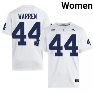 White Tyler Warren #44 Nittany Lions Jersey | Women High School Football Moisture Wicking Stitch 21221020