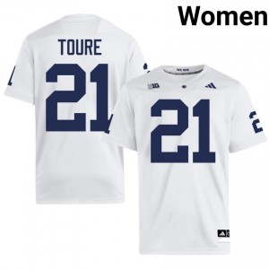 White Vaboue Toure #21 Nittany Lions Jersey | Women High School Football Licensed Stitch 77258477