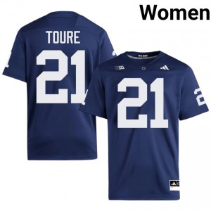 Top-Tier Vaboue Toure #21 Penn State Navy Jersey | Women University Football Embroidery Fan Gear 32508114