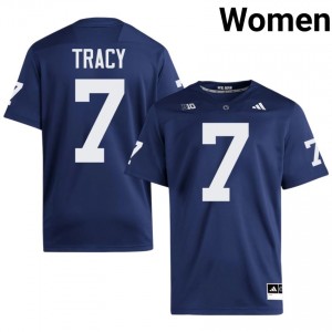 Durable Zion Tracy #7 Penn State Navy Jersey | Women University Football Embroidery Fan Gear 80255965