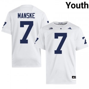 #7 Alex Manske PSU Nittany Lions White Jersey | Authentic Stitched Youth Player Football Gear 41591633
