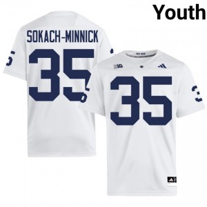 White Blaise Sokach-Minnick #35 Nittany Lions Jersey | Youth High School Football Moisture Wicking Stitched 80389414