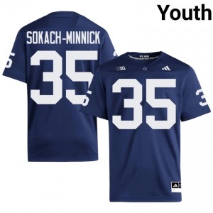Durable Blaise Sokach-Minnick #35 Penn State Navy Jersey | Youth University Football Swen Fan Gear 43757957