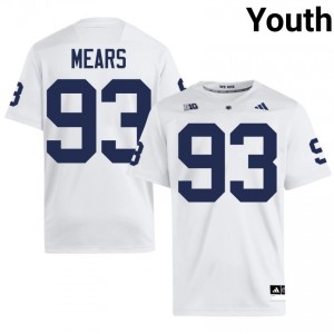 White Bobby Mears #93 Nittany Lions Jersey | Youth High School Football Moisture Wicking Stitched 84158086