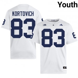 White Brian Kortovich #83 Nittany Lions Jersey | Youth High School Football Moisture Wicking Stitched 14402825